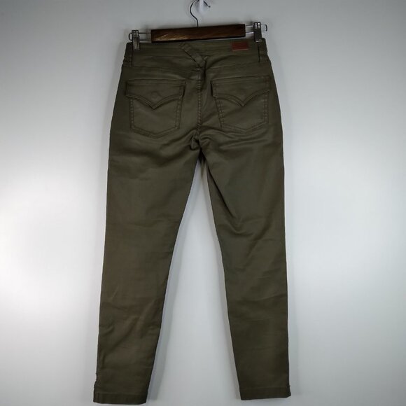 Joie Park Skinny Waxed Green Cargo Pants Size 23 - Picture 10 of 16